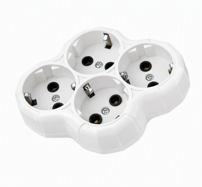 Triplu Ștecher cu 4 Găuri Alb 250V 16A Universal [2]