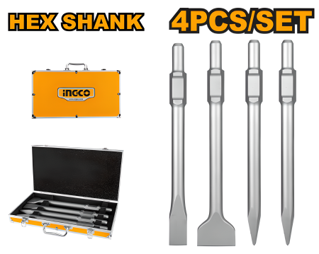 Accesorii pentru scule electrice - Set dălți demolator SDS 4 piese