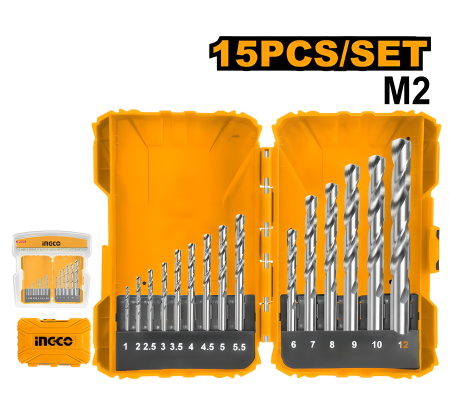 Casă și grădină - Set burghie metal M2 HSS 15 piese