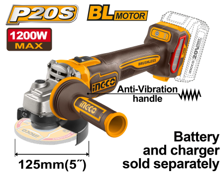 Polizoare unghiulare - Flex Unghiular BL 20V 125mm INGCO 1200W fara baterie