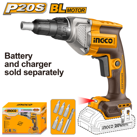Accesorii pentru Bormașini - Bormasina INGCO 20V pentru Rigips Brushless 1/4
