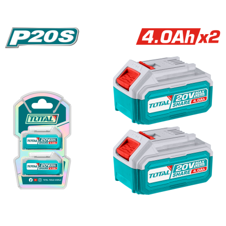 Acumulatori pentru scule electrice - Set 2 Acumulatori TOTAL Industrial 20V 4Ah