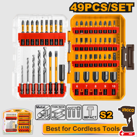 Casă și grădină - Bits Impact Set 49 Buc – Capete și Burghie pentru Scule de Impact