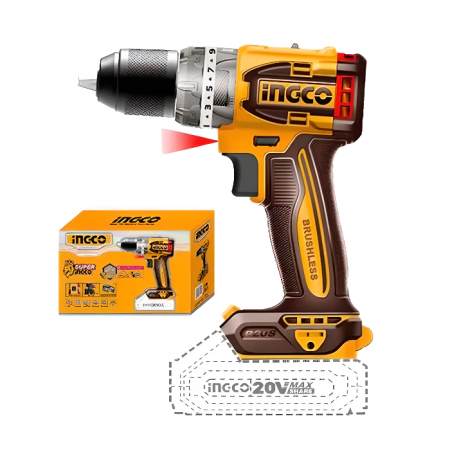 Bormașini - Bormașină 20V BL – Mandrină Metalică, Motor Fără Perii, Cuplu 60Nm