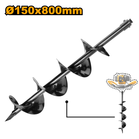 Unelte pentru grădină - Burghiu Motoforeză INGCO 80 × 15 cm din Oțel Durabil