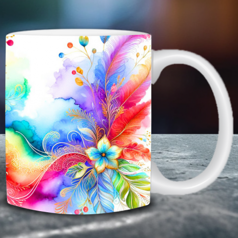 Cană cu flori în acuarelă [2]