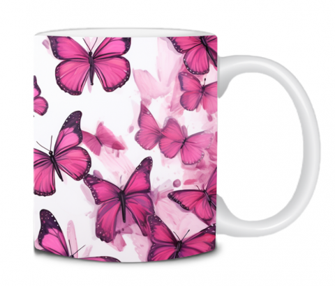 Căni - Cană cu fluturi roz