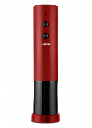 Tirbușoane și deschizătoare de sticle - Deschizător de Vin Electric USB Roșu – Design Elegant, Tăietor de Folie Inclus