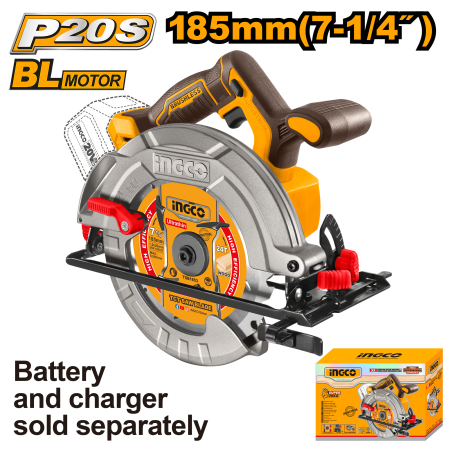Fierăstrău circular - Fierastrau Circular 20V 185mm INGCO P20S