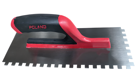 Gletiere și Spacluri - Gletieră Inox cu Dinți Poland – 280x120 mm, Mâner Ergonomic