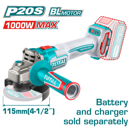 Polizoare unghiulare - Polizor unghiular TOTAL 20V Brushless 115mm