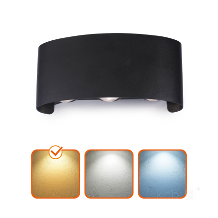 Aplică de perete exterior LED LUMEPRA 6W 3000K IP54 negru Kobi [1]