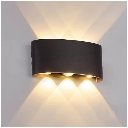 Set 4 aplice de perete exterior LED LUMEPRA 6W 3000K IP54 negru Kobi [1]