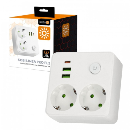 Splitter LINEA PRO FL2 2x230V + USB-A + USB-C Alb Kobi [3]
