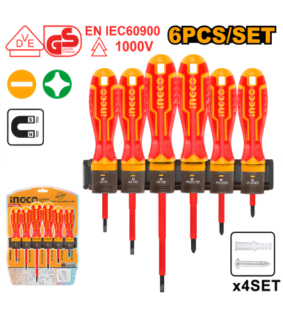 Accesorii pentru scule electrice - Trusă de șurubelnițe pentru electricieni – 6 piese