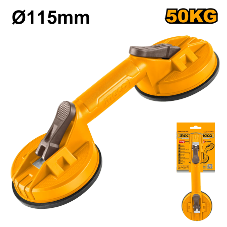 Scule pentru Gresie și Sticlă - Ventuza Dubla ABS INGCO 115 mm 50 kg