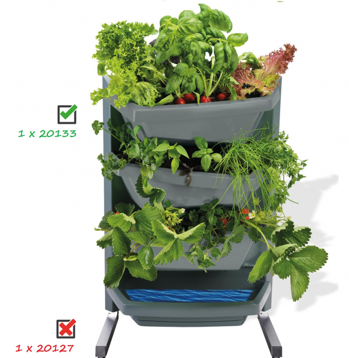 Gradina Verticala Juwel Base Element, 48 x 24 x 64 cm - Gri [3]