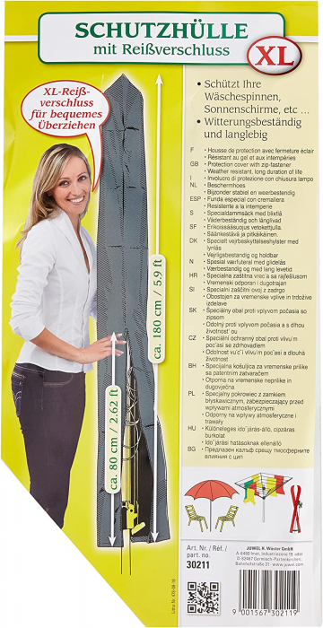 Husa de protectie Juwel cu fermoar 180 cm, Gri [3]