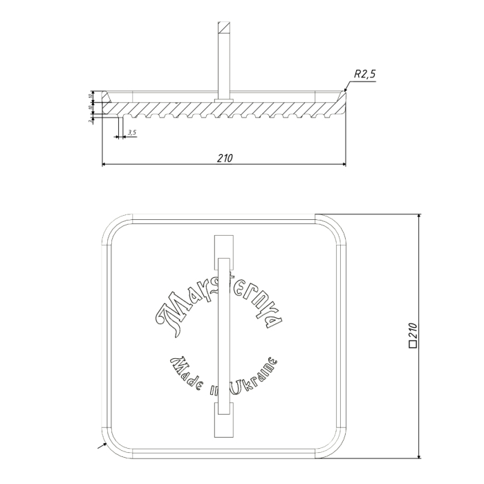 Presa pentru Grill Patrata din Fonta Maysternya MS220 – 21x21 cm, 3.5 kg [6]