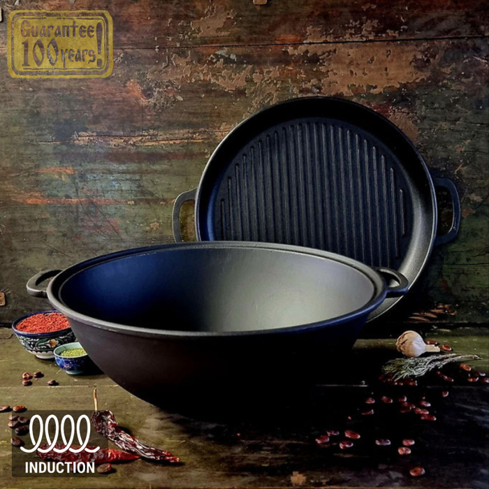 Set Ceaun din Fonta Maysternya V12CPGr – 12 L cu Capac Tigaie Grill [3]