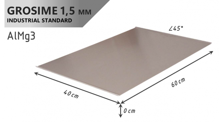 Tava Patiserie Soing, Dreptunghiulara, Aluminiu 1,5 mm, 60 x 40 cm, 2 laturi 45° [4]
