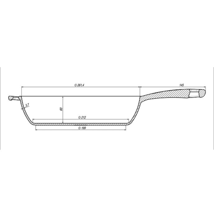 Tigaie Adanca cu Maner din Fonta Maysternya T203 – 26x6 cm [8]
