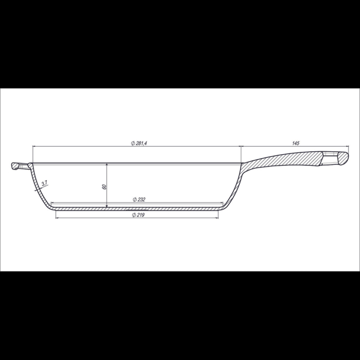 Tigaie Adanca cu Maner din Fonta Maysternya T204 – 28x6 cm [8]