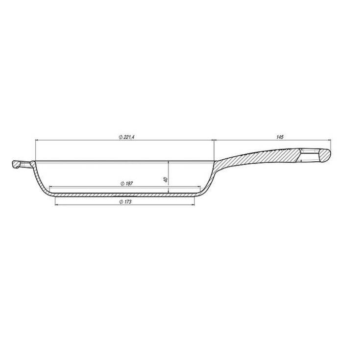 Tigaie cu Maner din Fonta Maysternya T2012 – 22x4 cm [8]