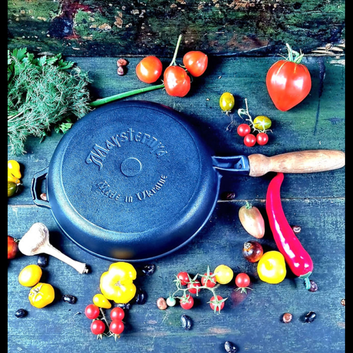Tigaie din Fonta cu maner din lemn Maysternya T302 – 24x4 cm [3]