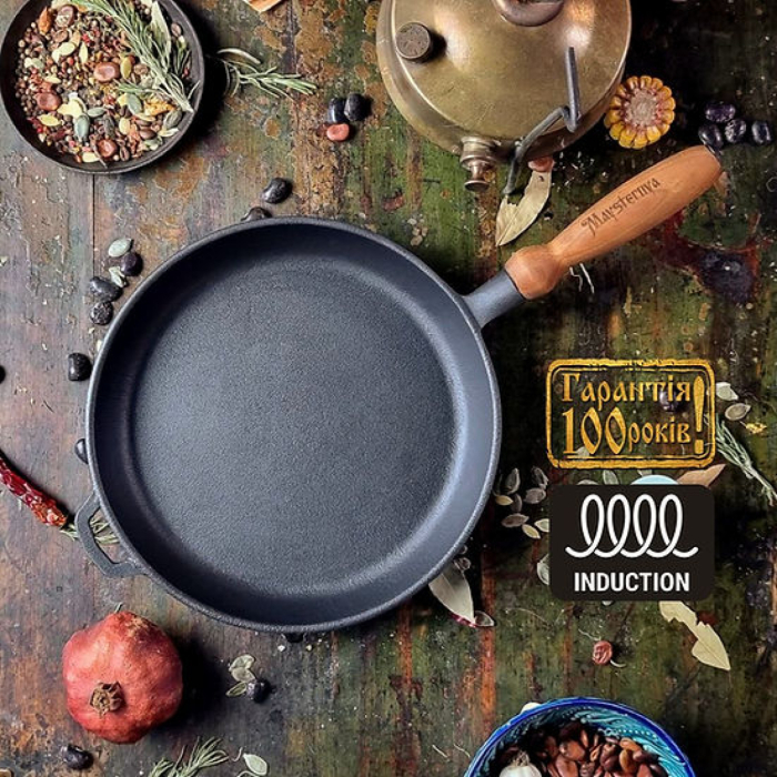 Tigaie din Fonta cu maner din lemn Maysternya T303 – 26x4 cm [2]