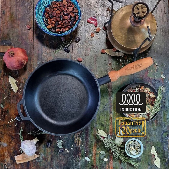 Tigaie din Fonta cu maner din lemn Maysternya T304 – 24x6 cm [2]