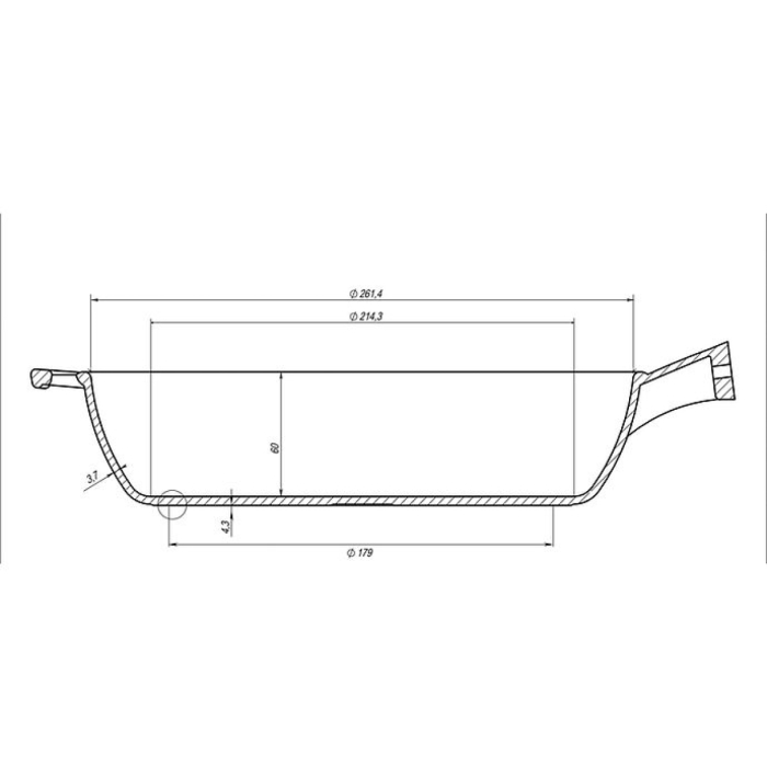 Tigaie din Fonta cu maner din lemn Maysternya T305 – 26x6 cm [7]