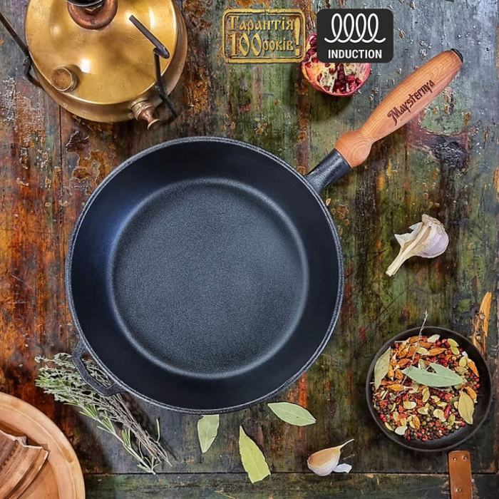 Tigaie Adanca din Fonta cu Maner din Lemn Maysternya T306 – 28x6 cm [2]