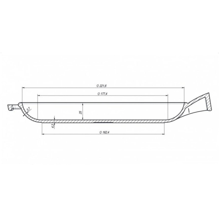 Tigaie din Fonta cu Maner din Lemn pentru Clatite Maysternya 220-25 – 22x2.5 cm [7]