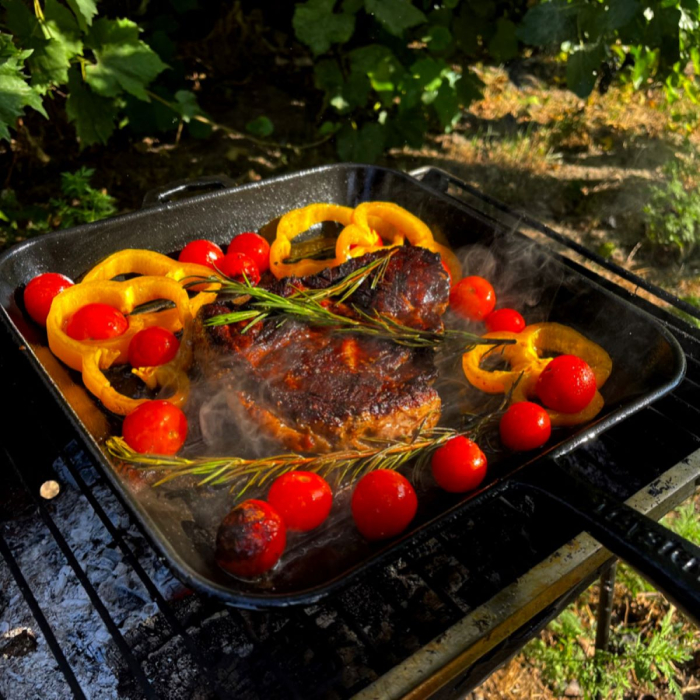 Tigaie Grill cu Maner din Fonta Maysternya – 28x28x4 cm [8]