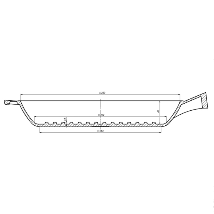 Tigaie Grill din Fonta cu Maner din Lemn Maysternya T307 – 28x28x4 cm [7]