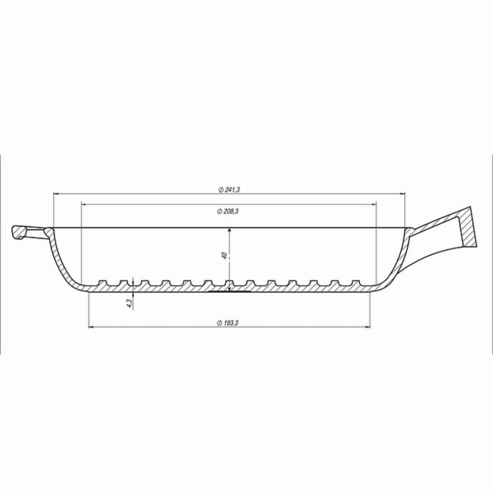 Tigaie Grill din Fonta cu Maner din Lemn Maysternya T308 – 24x4 cm [9]
