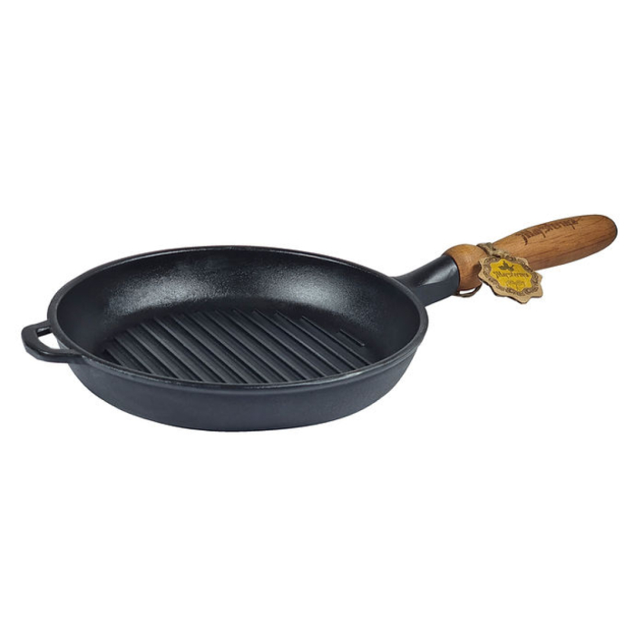 Tigaie Grill din Fonta cu Maner din Lemn Maysternya T308 – 24x4 cm [2]