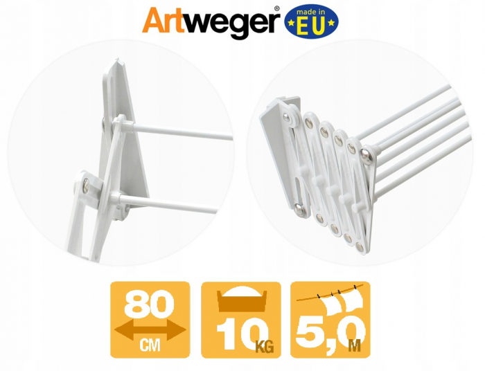 Uscator rufe Juwel Artweger Smart 80, Montabil pe perete, Alb [4]