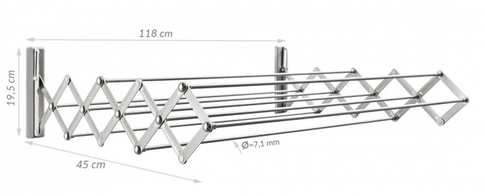 Uscator rufe Juwel Ruck Zuck 120, Montabil pe perete, Gri Metalizat [2]