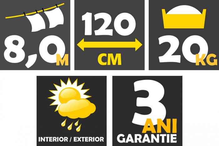 Uscator rufe Juwel Ruck Zuck 120, Montabil pe perete, Gri Metalizat [10]
