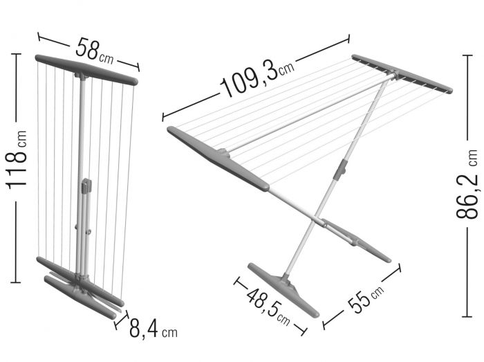 Uscator rufe Juwel SuperDry Basic Gri, 11 m [5]
