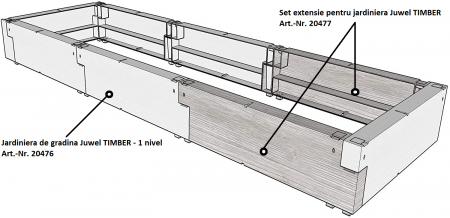 Set extensie pentru jardiniera Juwel Timber, 2 elemente [1]