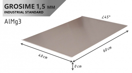 Tava Patiserie Soing, Dreptunghiulara, Aluminiu 1,5 mm, 60 x 40 cm, 2 laturi 45° [3]