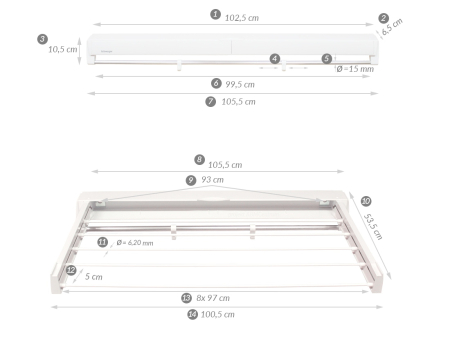 Uscator rufe Juwel ArtDry 100, Alb, 8,7 m [6]