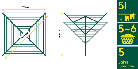 Uscator rufe rotativ Juwel NovaPlus 600 Easy, 51 m [9]