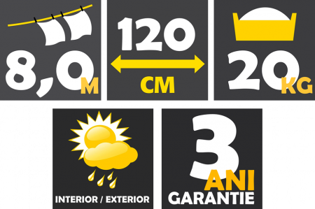 Uscator rufe Juwel Ruck Zuck 120, Montabil pe perete, Gri Metalizat [9]