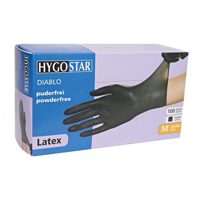 Manusi consult DIABLO-diverse marimi-latex, fara pudra-negre-24 cm-100 buc [7]