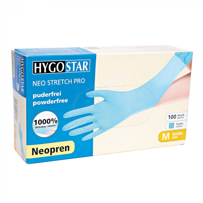 Manusi examinare NEO STRETCH PRO - neoprene  fara pudra - elasticitate 1000% - turquoise  100 buc [5]