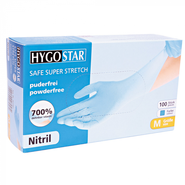 Manusi examinare SAFE SUPER STRETCH  - nitril  fara pudra - elasticitate 700% -albastru  100 buc [1]